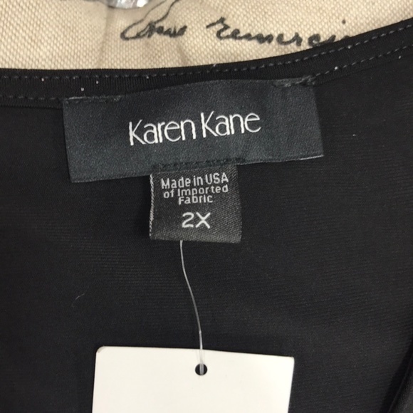 Plus Size Karen Kane Sparkle Knit Faux Wrap Dress - Picture 4 of 5